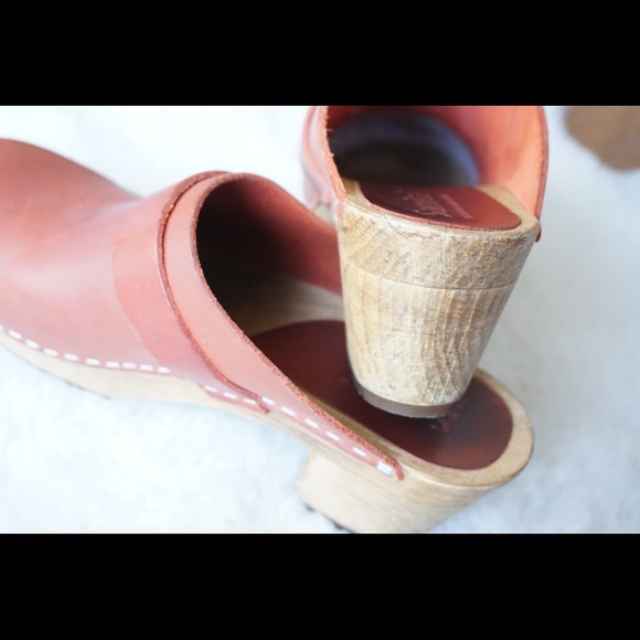 Sanita Danish Leather Clogs Wood Sole - Picture 8 of 12